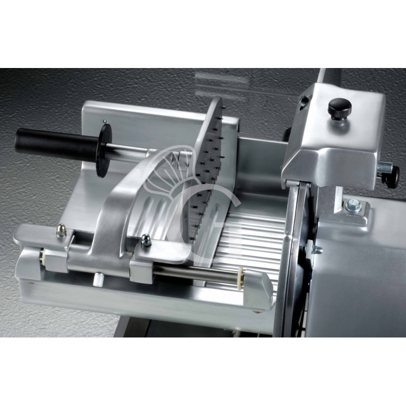 Semiprofessioneller vertikaler Aufschnittschneider aus Aluminium, Messerdurchmesser 250 mm, fester Messerschärfer, einphasig