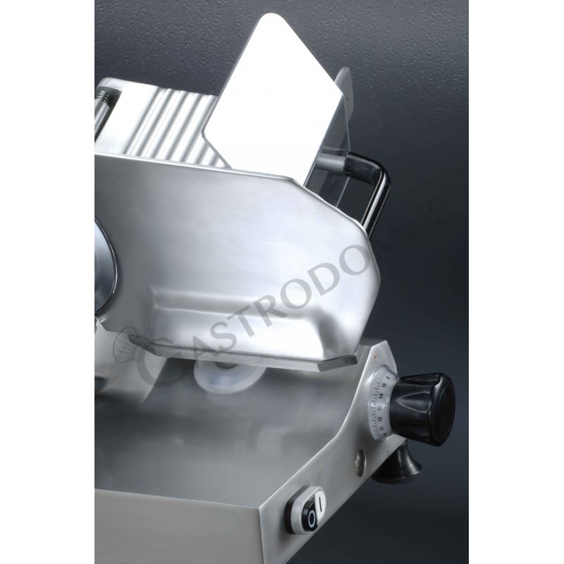 Semiprofessionelle Schwerkraftschneidemaschine aus Aluminium, Messerdurchmesser 300 mm, fester Messerschärfer, einphasig