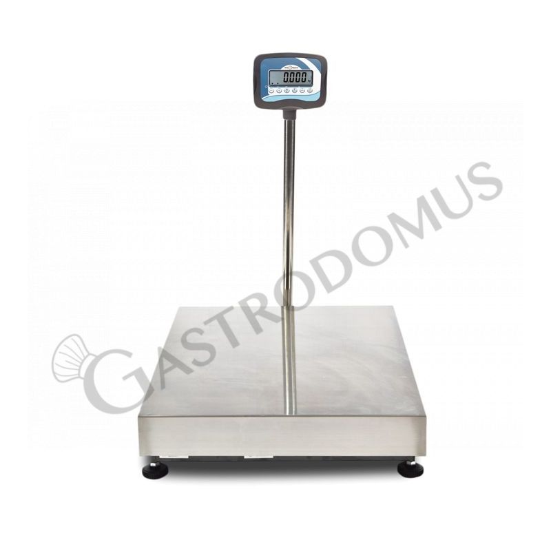 Industriewaage /Plattformwaage, Hochanzeige, einzellig, Tragkraft 150 kg,  Präzision auf bis 20 g, B 600 x T 500 x H 840 mm
