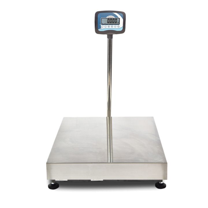 Industriewaage /Plattformwaage, Hochanzeige, einzellig, Tragkraft 150 kg,  Präzision auf bis 20 g, B 600 x T 500 x H 840 mm