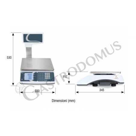 Geeichte Ladenwaage mit Hochanzeige / Handelswaage, Tragkraft 15 kg, Präzision auf bis 2/5 g. B 330 mm x T 345 mm x H 530 mm Geeichte Ladenwaage mit Hochanzeige / Handelswaage, Tragkraft 15 kg, Präzision auf bis 2/5 g. B 330 mm x T 345 mm x H 530 mm