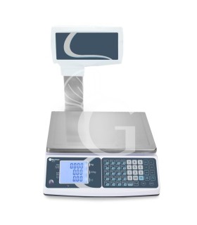 Geeichte Ladenwaage mit Hochanzeige / Marktwaage, Tragkraft 30 kg, Präzision auf bis 5/10 g