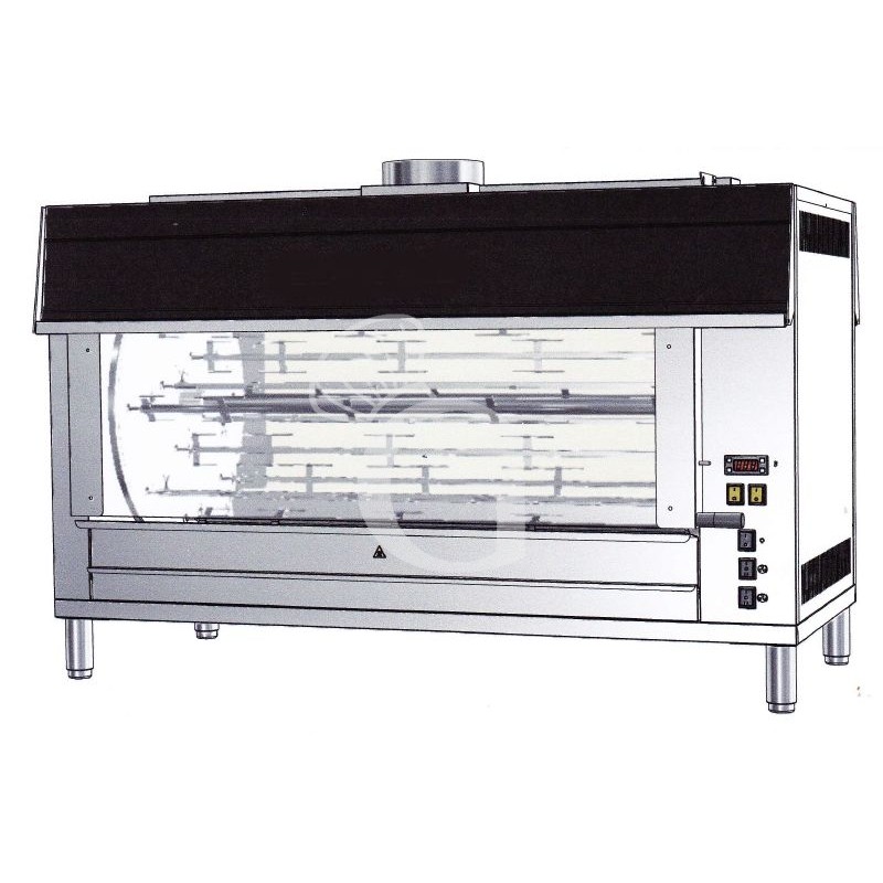 Elektro Hähnchengrill, 12 Spieße, B 1450 mm x T 750 mm x H 850 mm, für 84 Hähnchen
