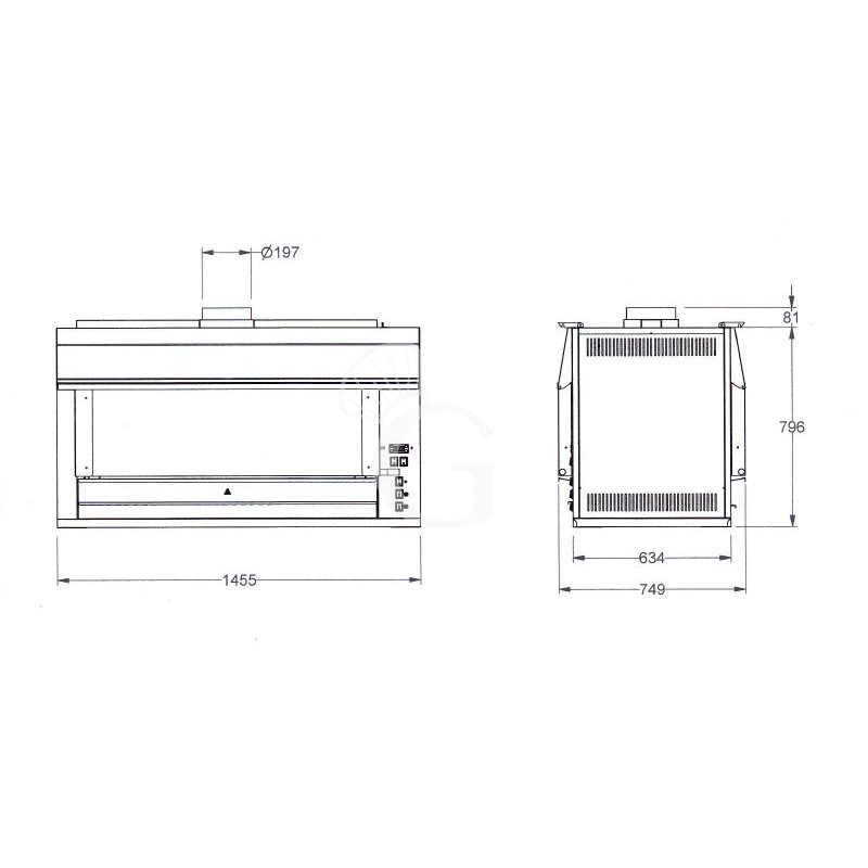 Elektro Hähnchengrill, 12 Spieße, B 1450 mm x T 750 mm x H 850 mm, für 84 Hähnchen