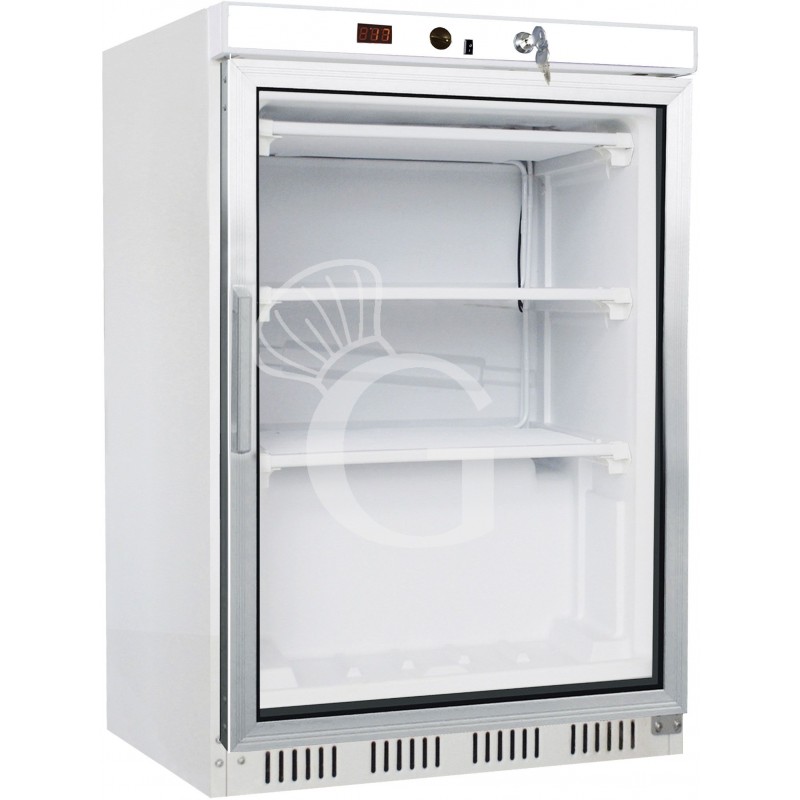 Statische Kühlvitrine mit Temperatur -18°C/-22°C - 130 LT - Glastür