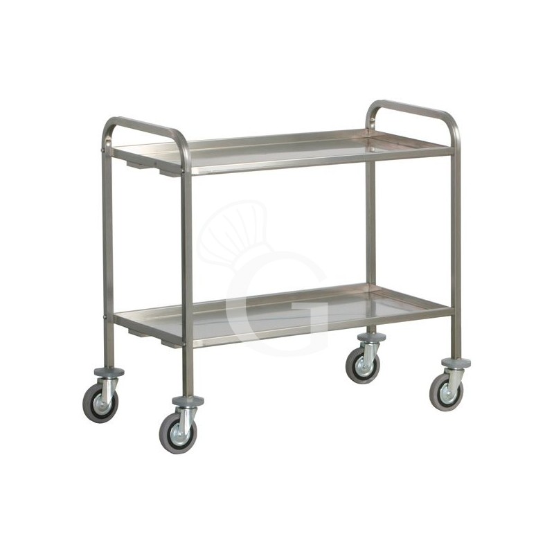 Schwerlastwagen – Edelstahl – 2 Ablagen – B 920 mm x T 670 mm x H 980 mm