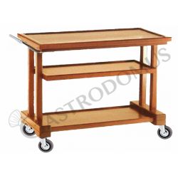 Servierwagen aus Massivholz, 3 Borde aus mehrschichtigem Birkenholz, B 1150 mm x T 550 mm x H 820 mm