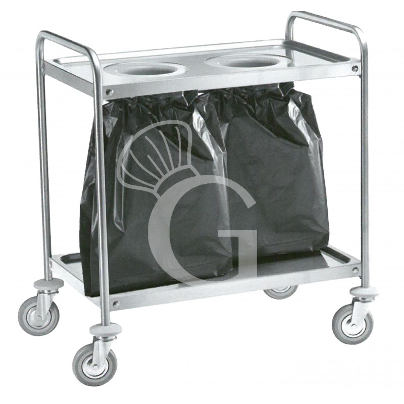 Servicewagen – Edelstahl – 2 Löcher – B 1110 mm x T 600 mm x H 940 mm
