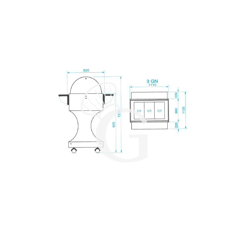 Technische Zeichnung mit Maßen