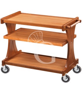 Servierwagen Holz, 3 Borde, B 860 mm x T 550 mm x H 850 mm
