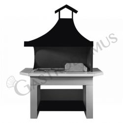 Klassischer Holzkohlegrill, B 1600 mm x T 870 mm x H 2300 mm