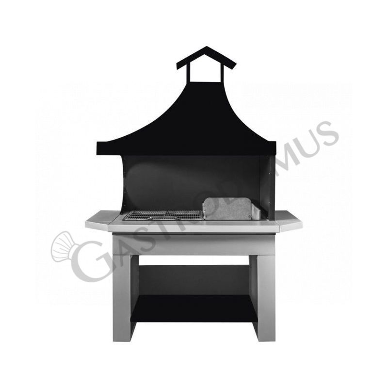 Klassischer Holzkohlegrill, B 1600 mm x T 870 mm x H 2300 mm Klassischer Holzkohlegrill, B 1600 mm x T 870 mm x H 2300 mm
