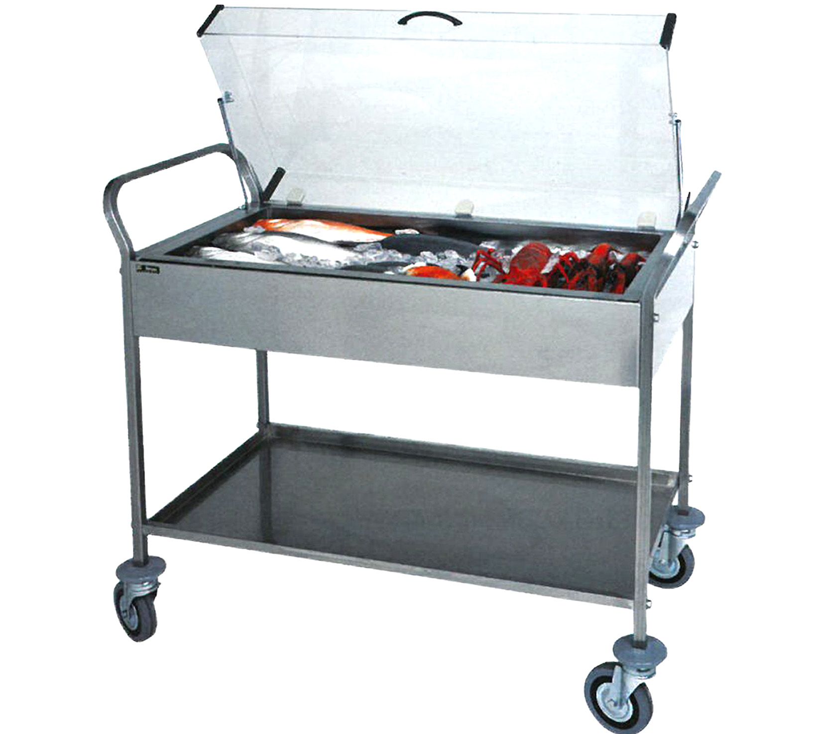 Gekühlter Wagen für Fisch, B 1080 mm x T 570 mm x H 1040 mm