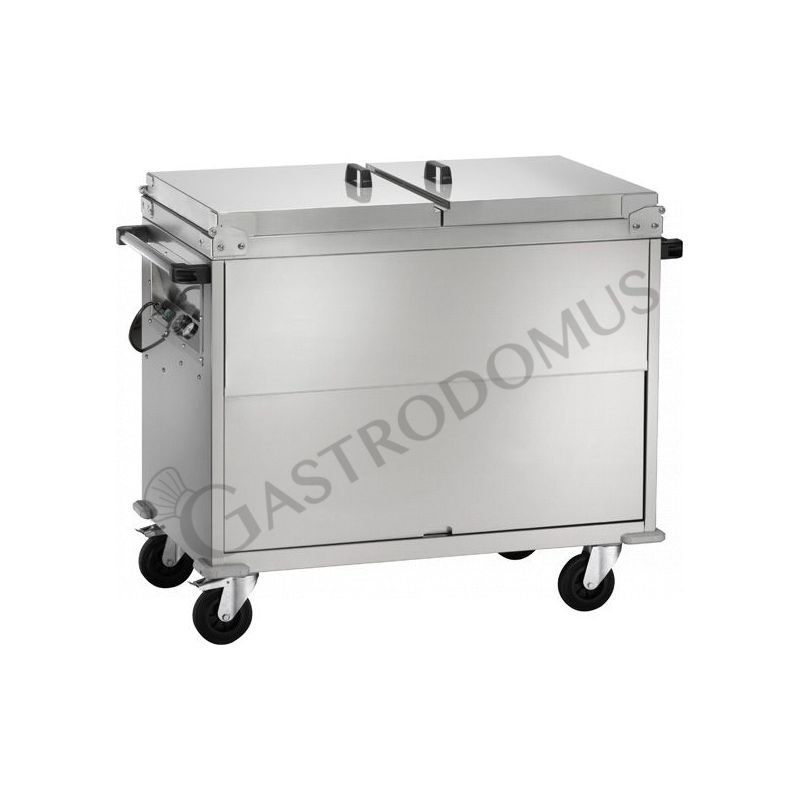 Thermowagen Bain-Marie, 3 GN 1/1 Behälter, separate Temperatureinstellungen, B 1300 mm x T 680 mm x H 1020 mm
