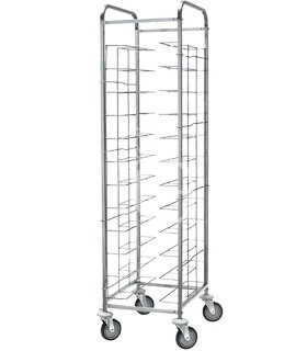 Universal Tablettwagen aus Edelstahl, 12 Tabletts, B 580 mm x T 520 mm x H 1850 mm