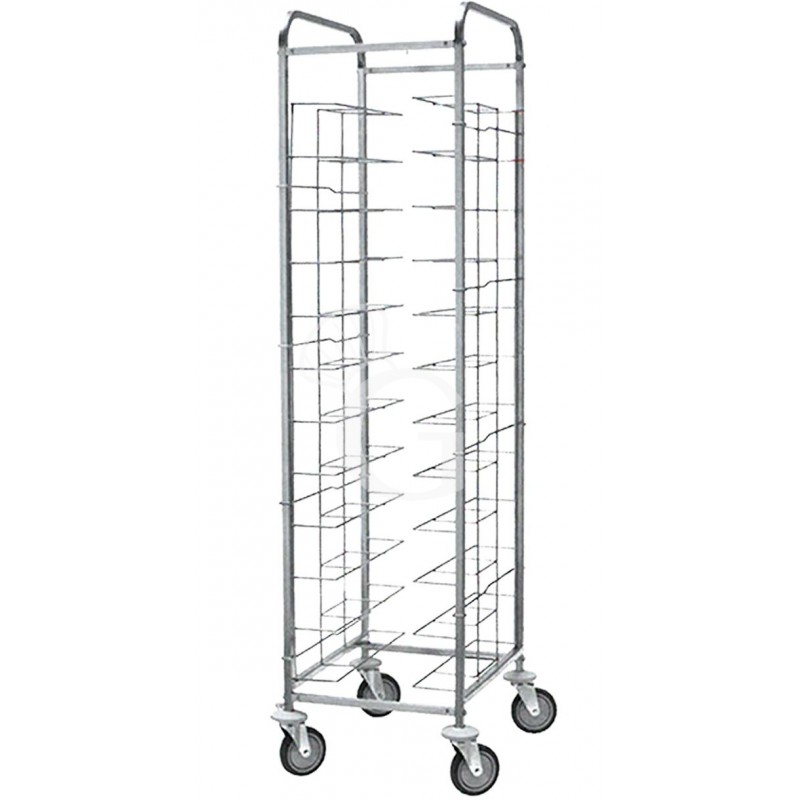 Universal Tablettwagen aus Edelstahl, 12 Tabletts, B 580 mm x T 520 mm x H 1850 mm