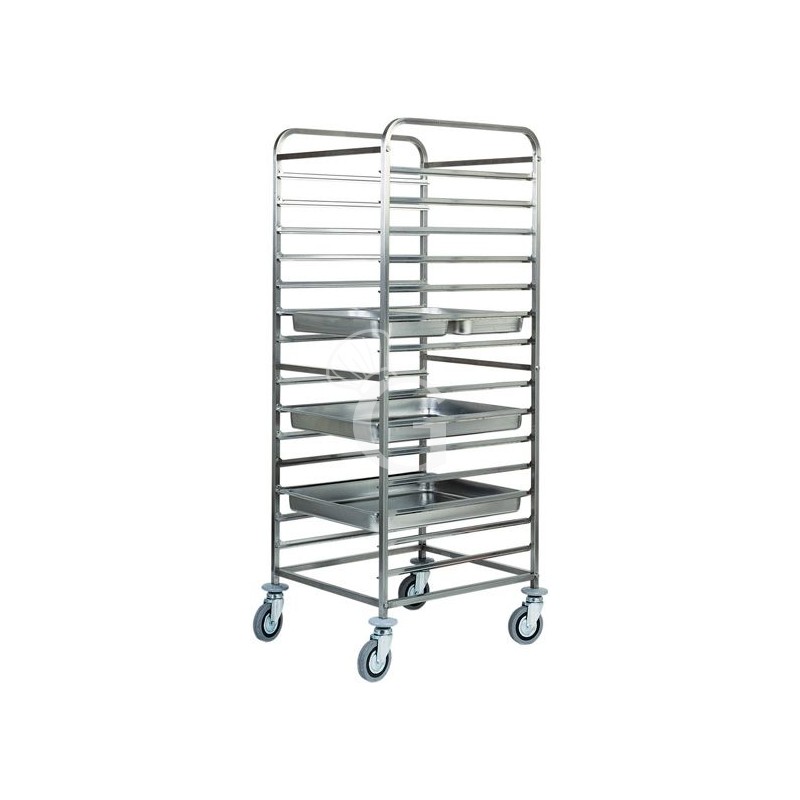 Tablettwagen/Gastronormwagen, 14 GN 2/1 Bleche, verstärkter Edelstahlrahmen, B 660 mm x T 720 mm x H 1820 mm Tablettwagen/Gastronormwagen, 14 GN 2/1 Bleche, verstärkter Edelstahlrahmen, B 660 mm x T 720 mm x H 1820 mm