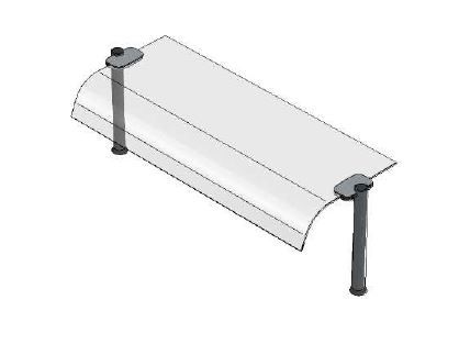 Oberbau – gewölbtes Glas – B 1445 x T 415 x H 385 mm