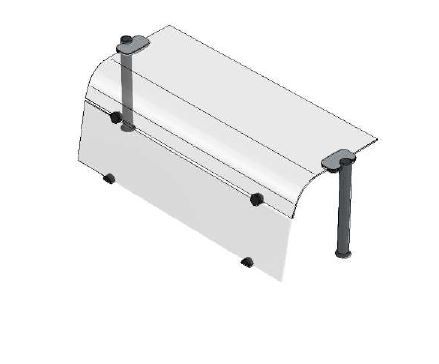 Oberbau – gewölbtes Glas – Frontglas – B 1770 x T 480 x H 385 mm