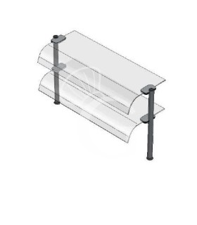 2-geschossiger Oberbau – gewölbtes Glas – B 795 x T 415 x H 655 mm