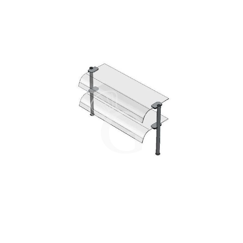 2-geschossiger Oberbau – gewölbtes Glas – B 795 x T 415 x H 655 mm
