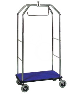 Gepäckwagen mit Kleiderstange aus verchromtem Stahl, B 950 mm x T 550 mm x H 1900 mm