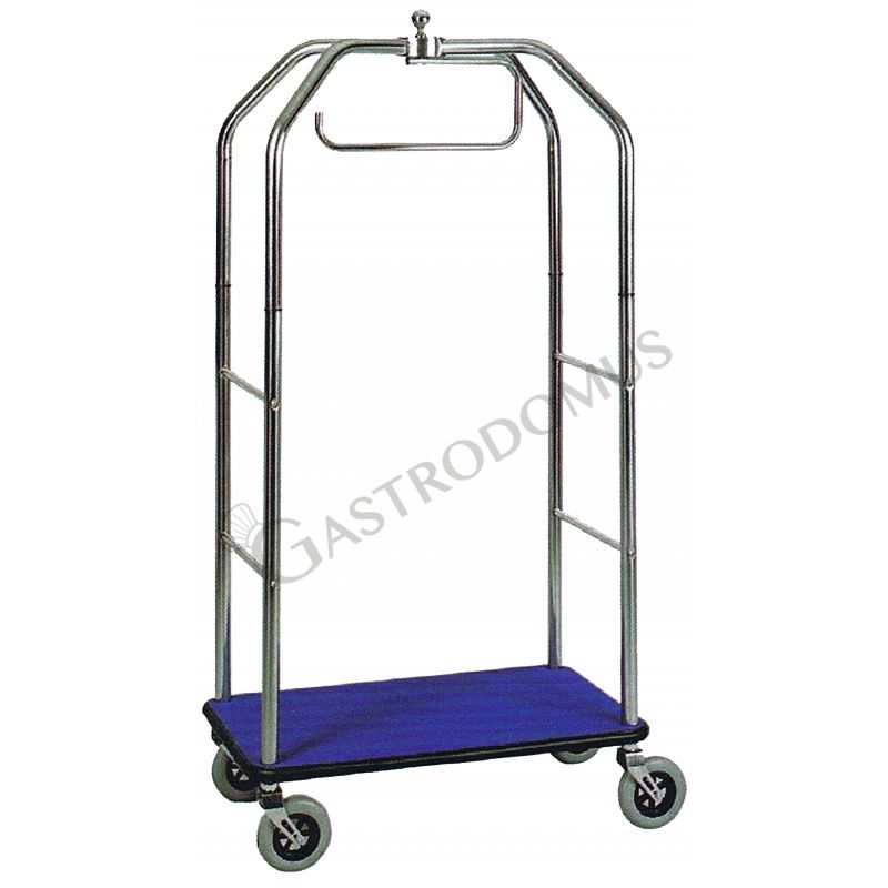 Gepäckwagen mit Kleiderstange aus verchromtem Stahl, B 950 mm x T 550 mm x H 1900 mm