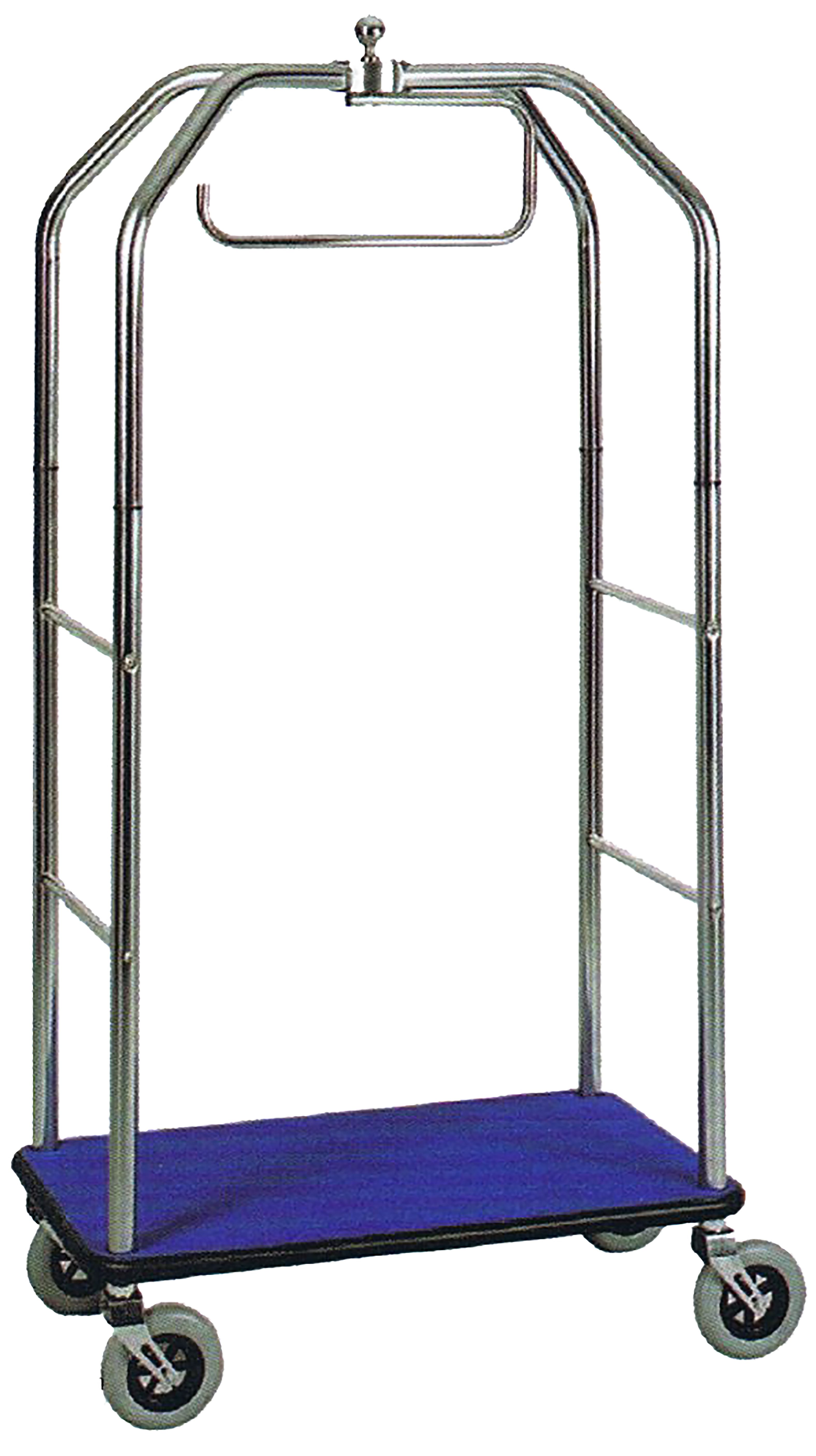 Gepäckwagen mit Kleiderstange aus verchromtem Stahl, B 950 mm x T 550 mm x H 1900 mm