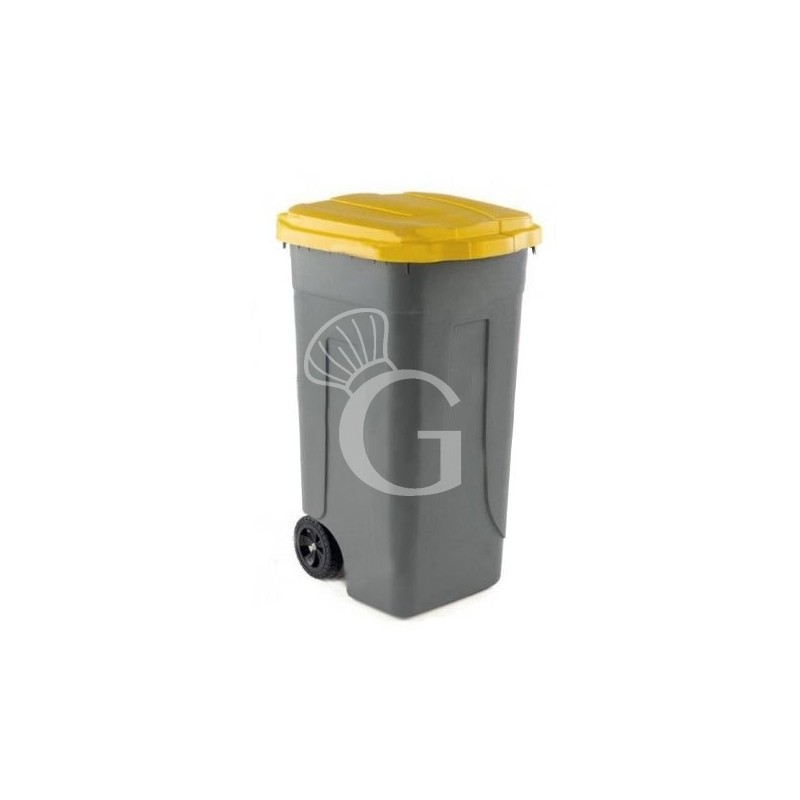 Mülleimer (80 Liter), gelb/grau, Polyethylen
