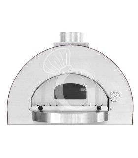 Holz-Pizzaofen für den Außenbereich, 1 Backkammer, B 850 mm x T 1200 mm x H 1200 mm.