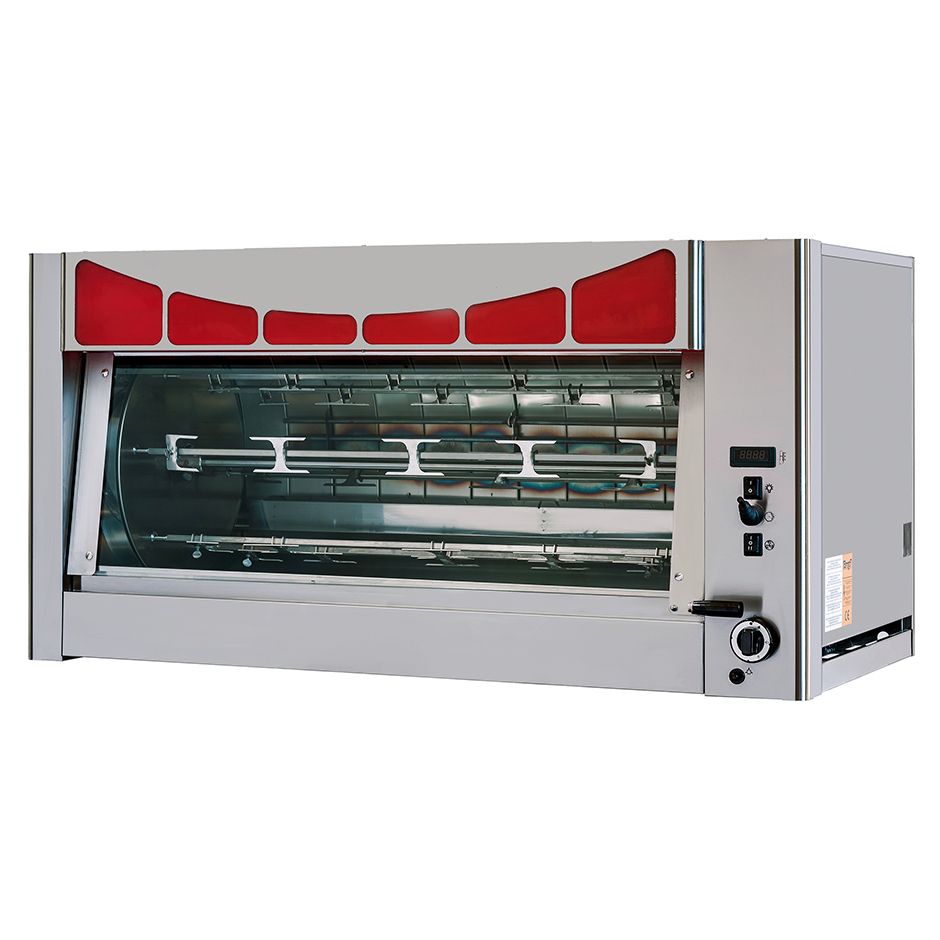 Gas Hähnchengrill PLANETARIO , Rotation,  B 1255 mm x T 707 mm x H 731 mm, für 30 Hähnchen