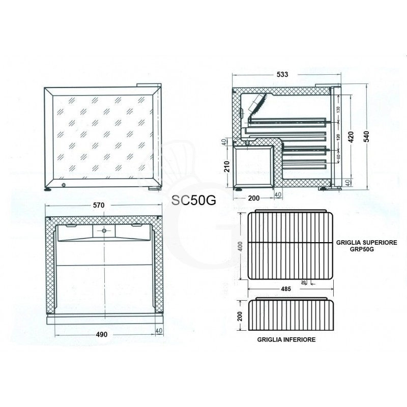 Mini-Getränkekühlschrank (68 L), statisch,Temperatur +2°C/+8°C