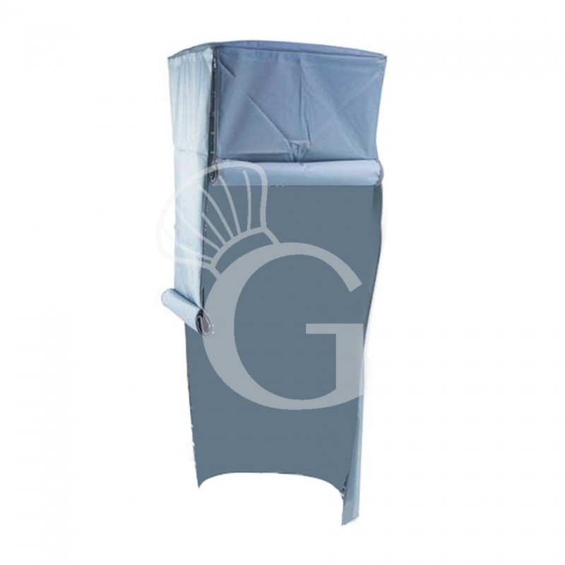 Abdeckungshülle aus PVC für Tellerwagen, 4 Reißverschlüsse, B 700 mm x T 700 mm x H 1500 mm