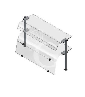 2-geschossiger Oberbau – gewölbtes Glas – Frontschließung – B 795 x T 480 x H 655 mm