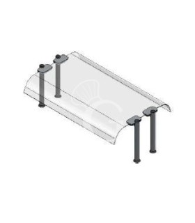Oberbau – gewölbtes Glas – B 1770 x T 640 x H 385 mm