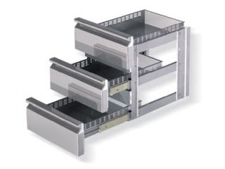 Kit 3 Schubladen 1/3 + 1/3 + 1/3 (demontiert) für Tische Tiefe 700 mm