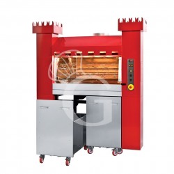 Holzbeheizter Hähnchengrill, Rotation, B 1805 mm x T 1100 mm x H 2235 mm, für 84 Hähnchen