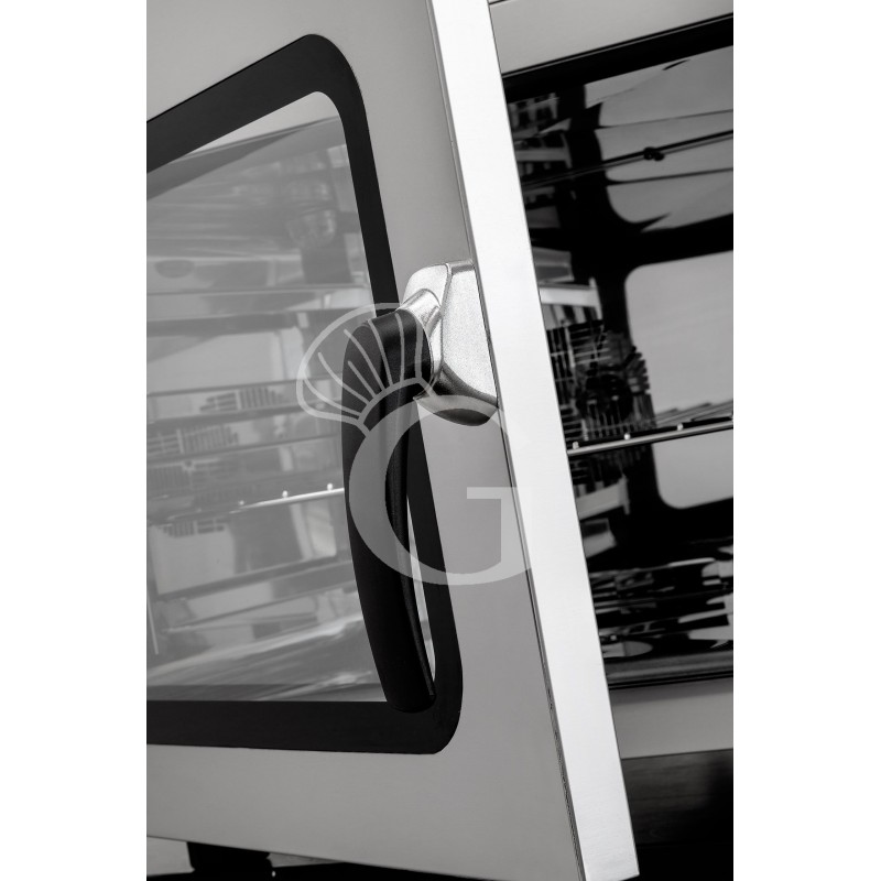 Gastro Heißluftofen, elektrisch, Luftbefeuchter, Flügeltür, digitale Steuerung, dreiphasig, 4 Backbleche GN1/1 (530 x 325 mm)