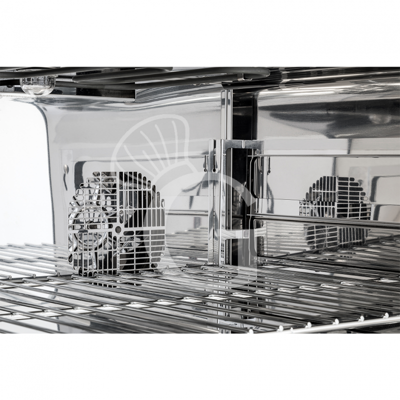 Elektro Heißluftofen für Croissants, Luftbefeuchter, Grill, Klapptür, digitale Steuerung, 4 Backbleche GN 1/1 (530x325 mm)