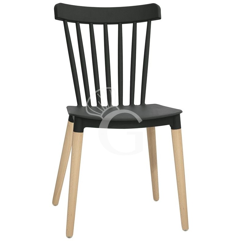 Sessel "ELENA", Holzbeine, Sitzfläche in Polypropylen Sessel "ELENA", Holzbeine, Sitzfläche in Polypropylen