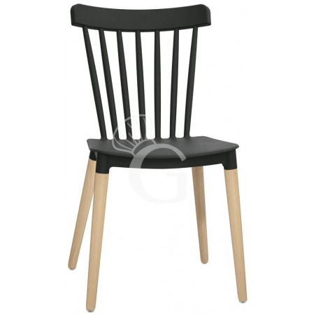 Sessel "ELENA", Holzbeine, Sitzfläche in Polypropylen Sessel "ELENA", Holzbeine, Sitzfläche in Polypropylen