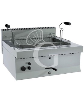 Gas Backwaren-Fritteuse, Tischgerät, 1 Becken (21 Liter), B 700 mm x T 650 mm x H 285 mm