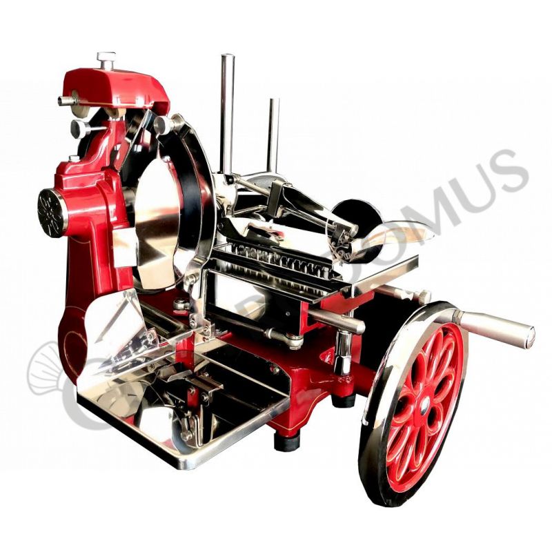 Schwungrad Aufschnittmaschine aus Aluminium mit Einbrennlackierung, Messerdurchmesser 350 mm
