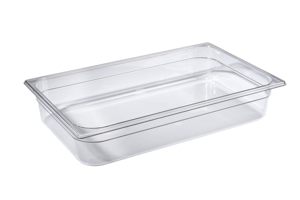 GN 1/1 Behälter – Polycarbonat – B 530 mm x T 325 mm x H 100 mm – 14,2 Liter