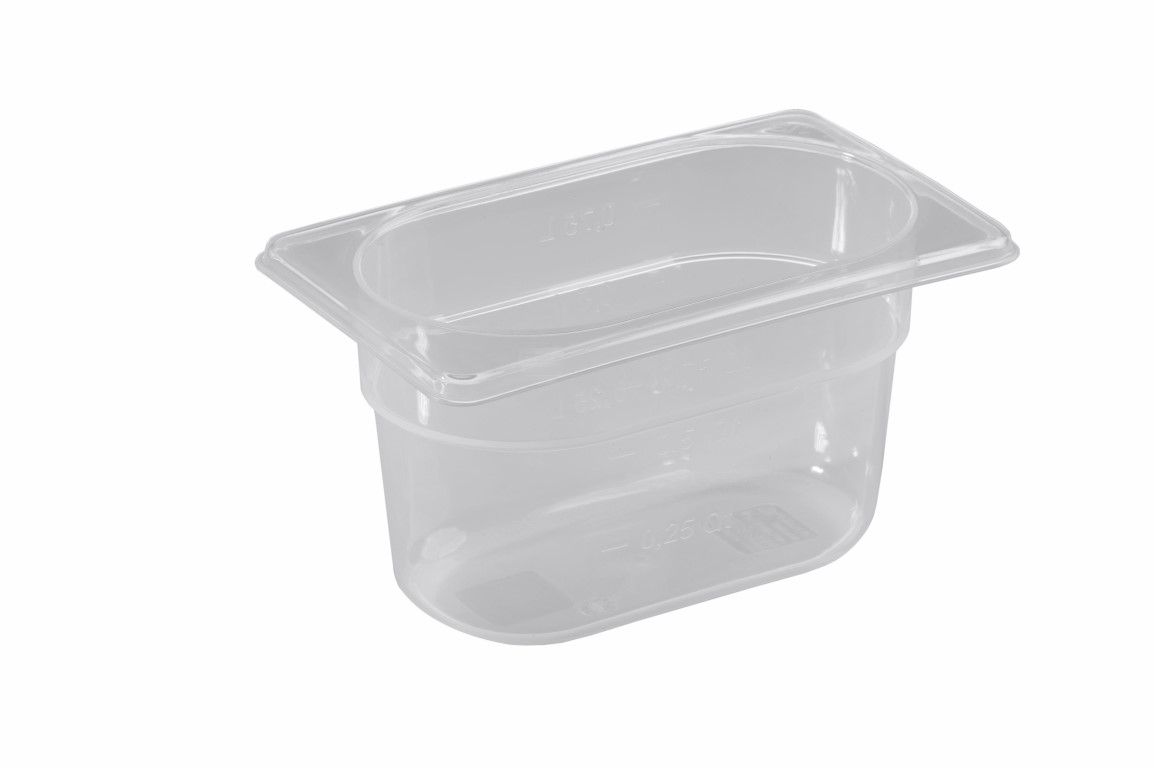 GN 1/9 Behälter – Polycarbonat – B 176 mm x T 108 mm x H 65 mm – 0,6 Liter