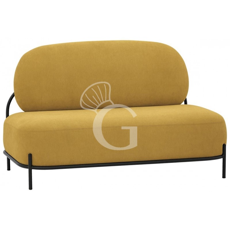 Sofa / Couch "PONNY", lackiertes Metall, Stoffbezug