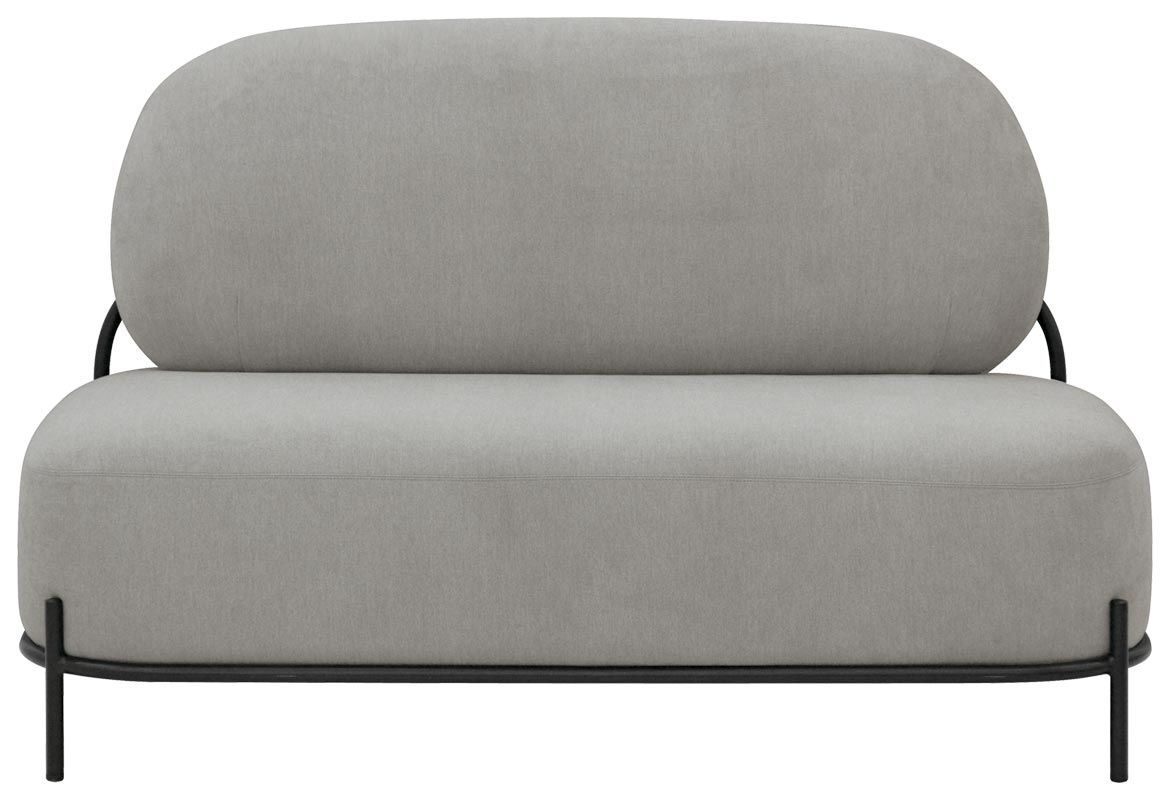 Sofa / Couch "PONNY", lackiertes Metall, Stoffbezug