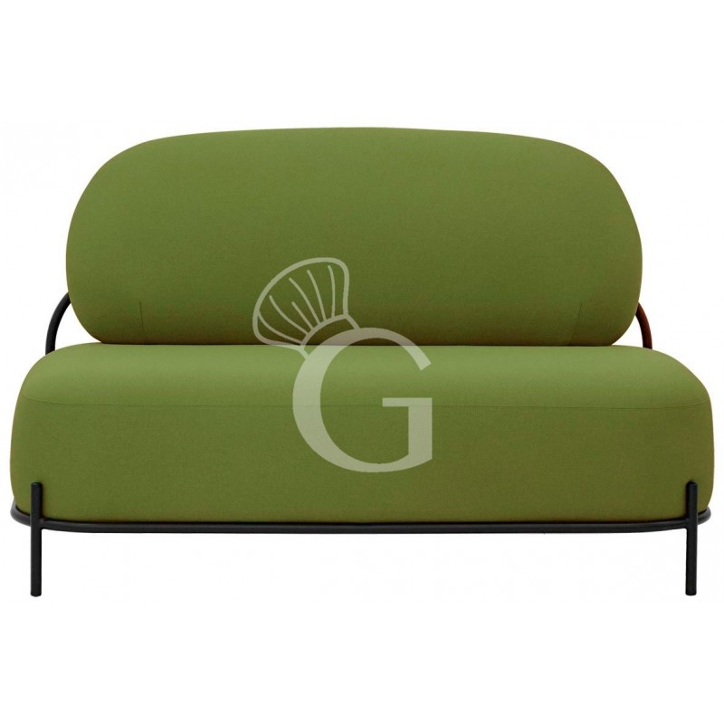 Sofa / Couch "PONNY", lackiertes Metall, Stoffbezug