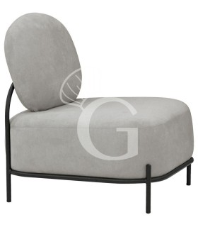 Polstersessel "PONNY", lackiertes Metall, Stoffbezug