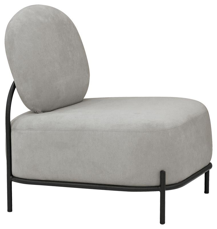 Polstersessel "PONNY", lackiertes Metall, Stoffbezug